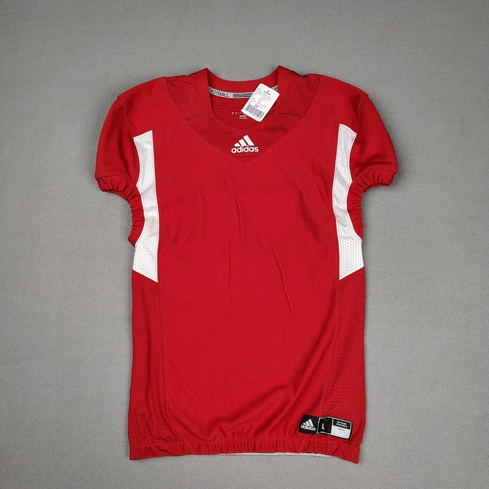 Adidas Techfit Football Jersey Men Large Red Compression Hyped Athletic Fit New - Picture 1 of 8